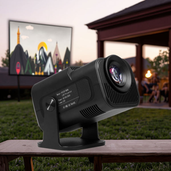 Outdoor LED Projector Designed for Backyard Cinema, LCD Technology, Wide Voltage, Compact Portable