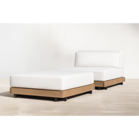 Modular Patio Furniture Set Built for Entertaining, Premium Teak Platform, U-Shape Configuration, Seats 6-8